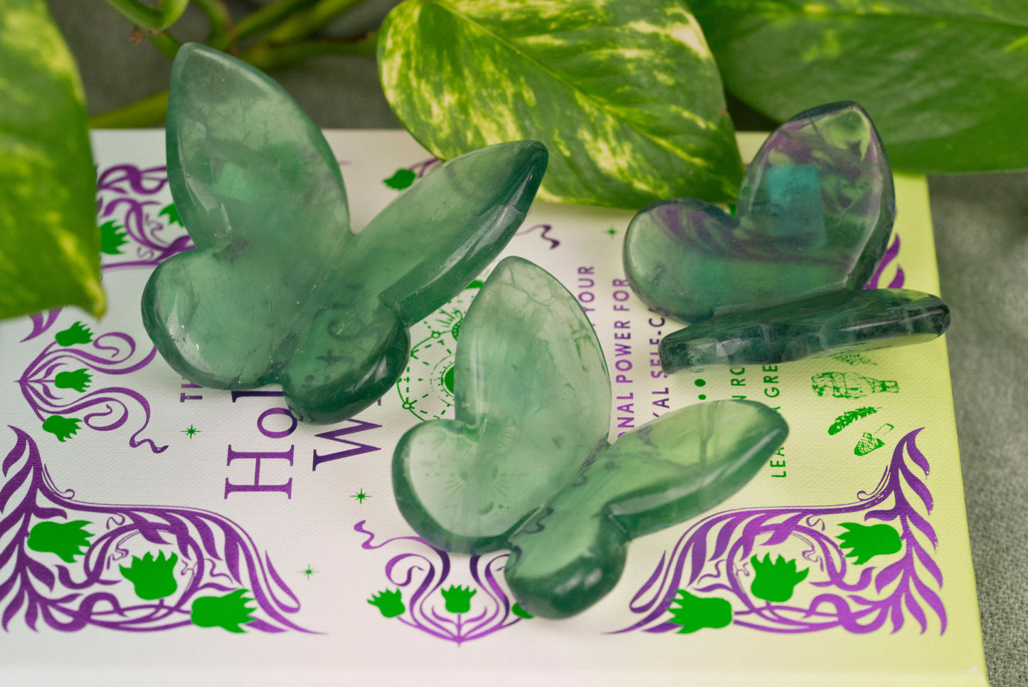 Green Fluorite | 3D Butterflys
