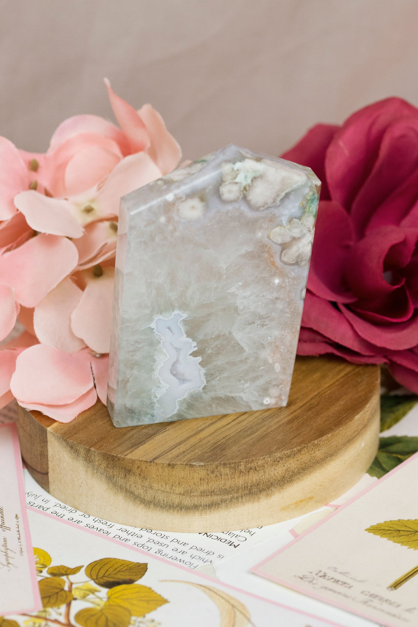 Green Quartz x Flower Agate | Slabs