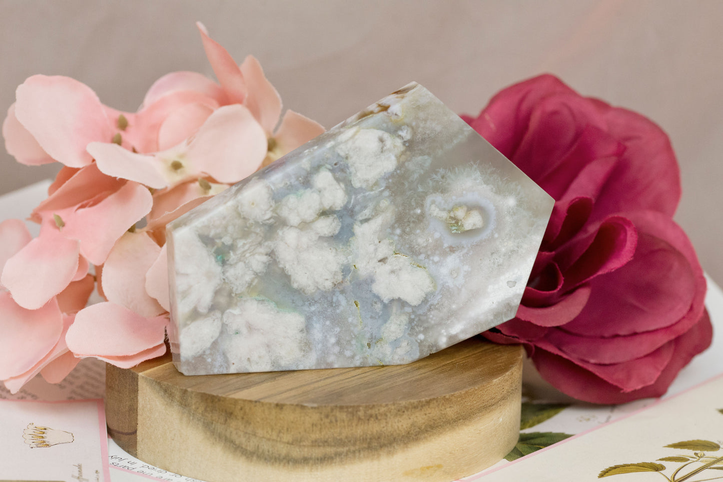 Green Quartz x Flower Agate | Slabs