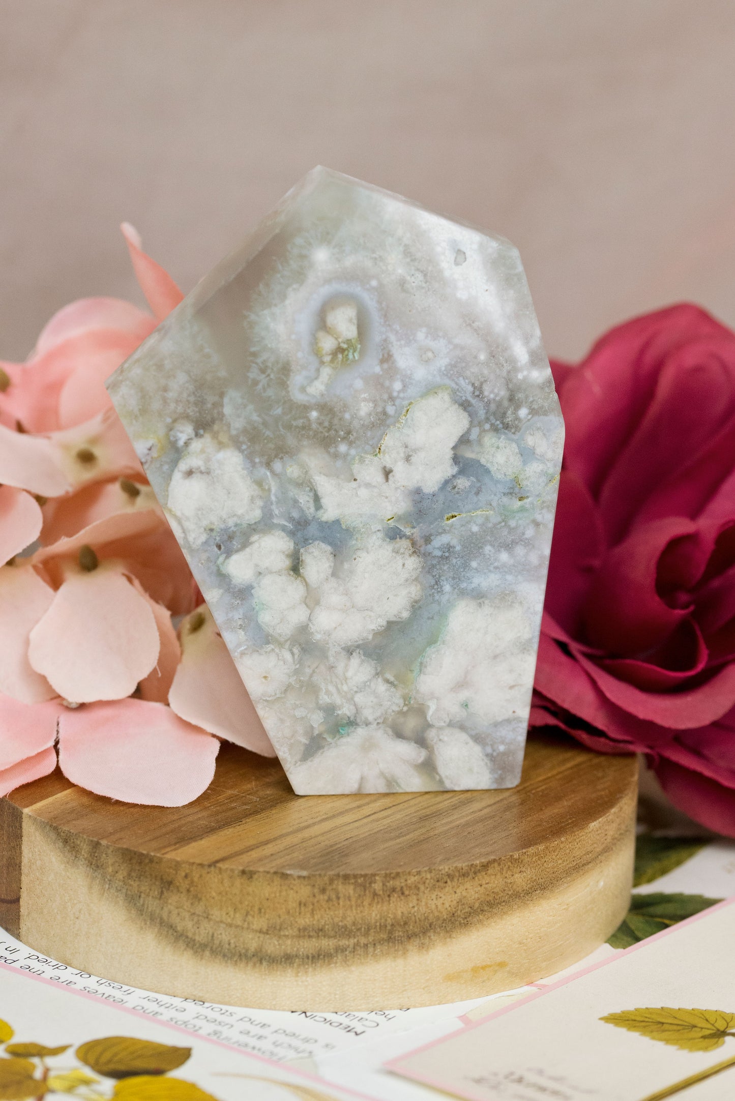 Green Quartz x Flower Agate | Slabs