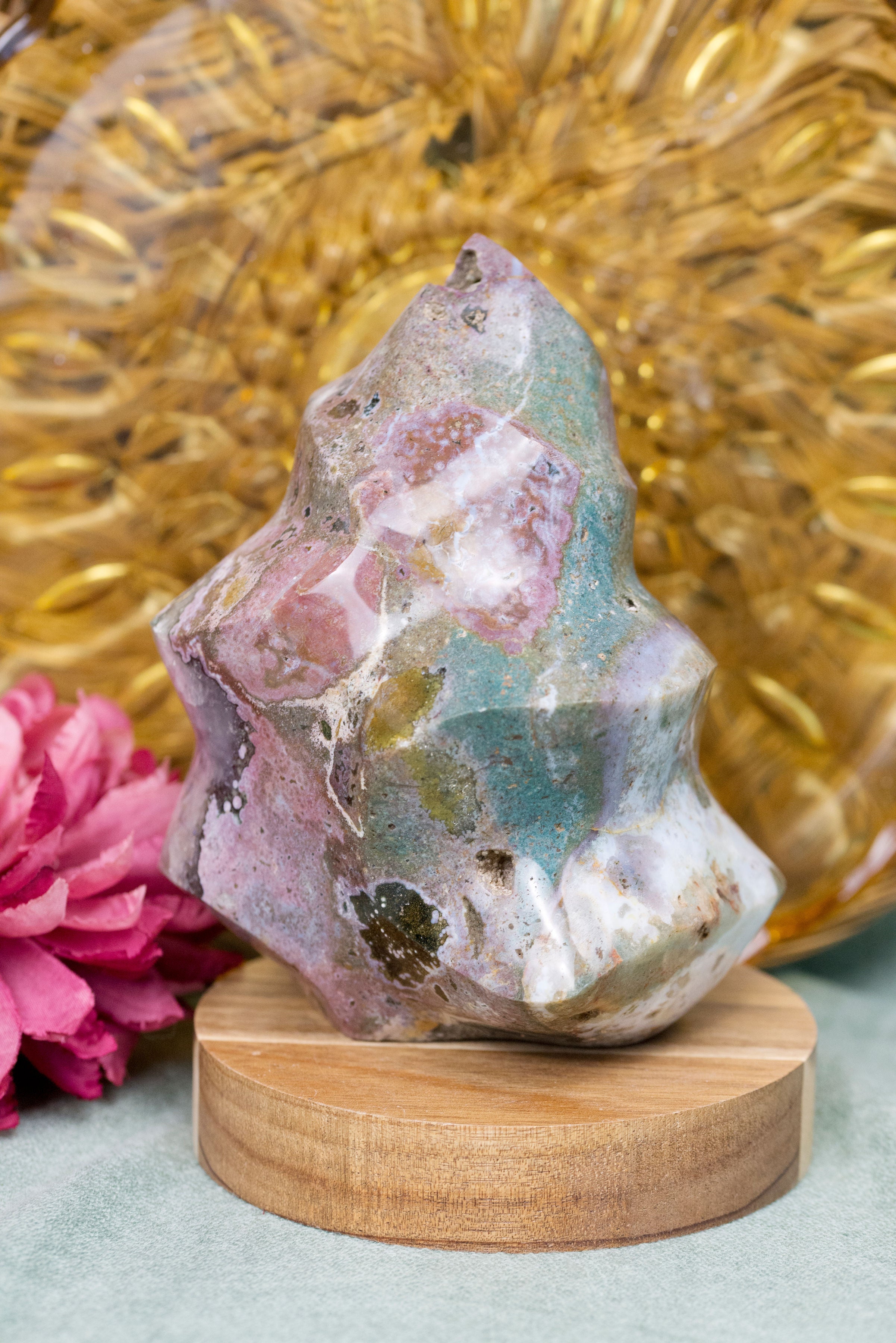 Ocean jasper shops crystal flame