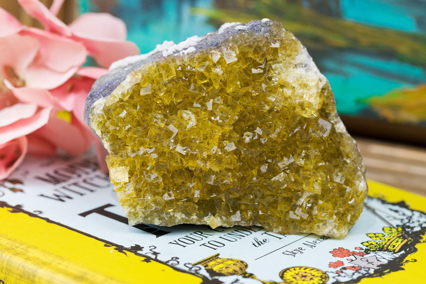 Yellow Fluorite x Dolomite | Raw