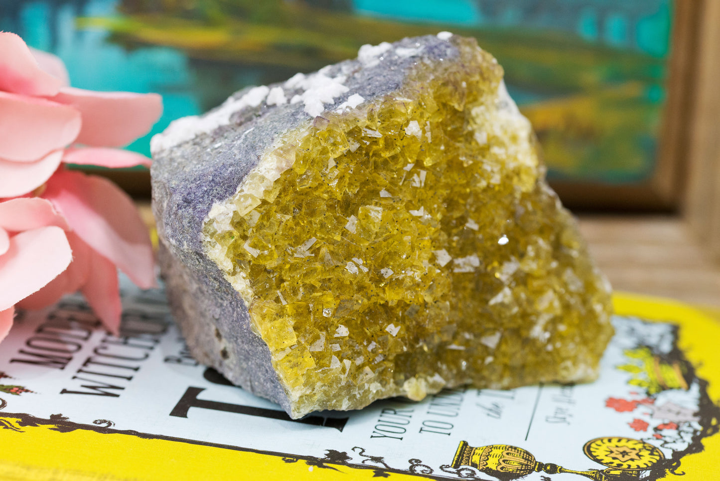 Yellow Fluorite x Dolomite | Raw