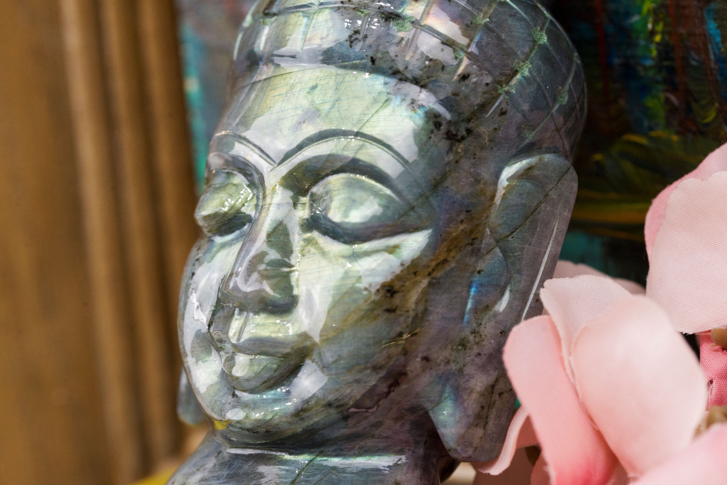 Labradorite Buddha | Hand-Carved