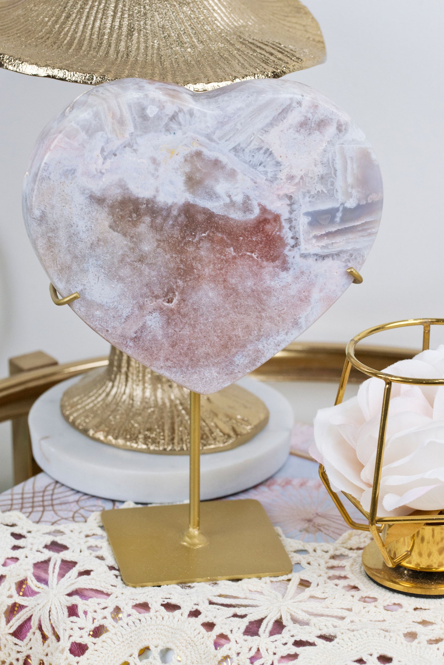 Pink Amethyst x Agate | XL Heart