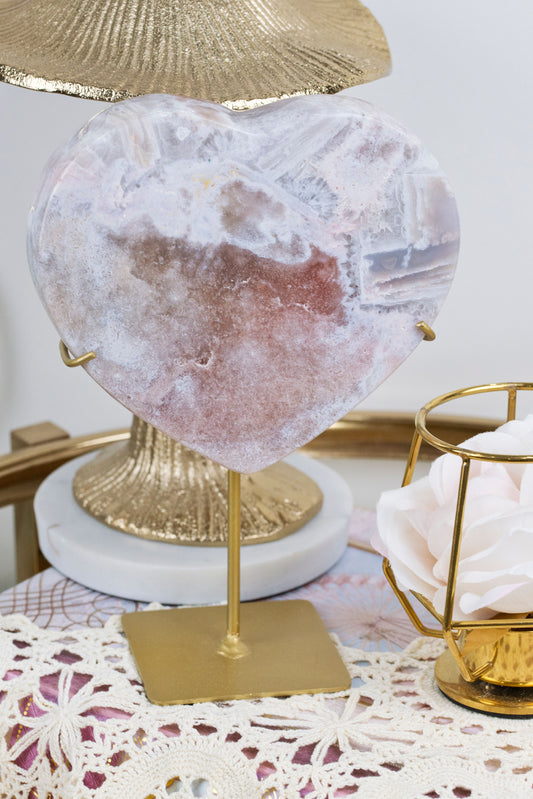 Pink Amethyst x Agate | XL Heart