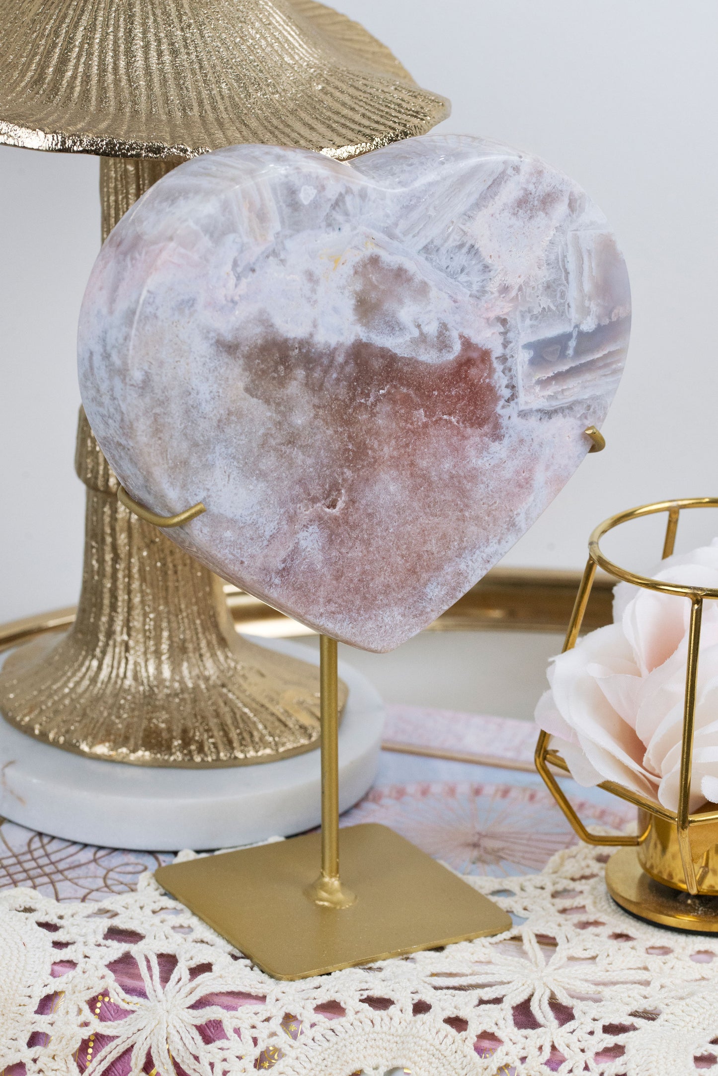 Pink Amethyst x Agate | XL Heart