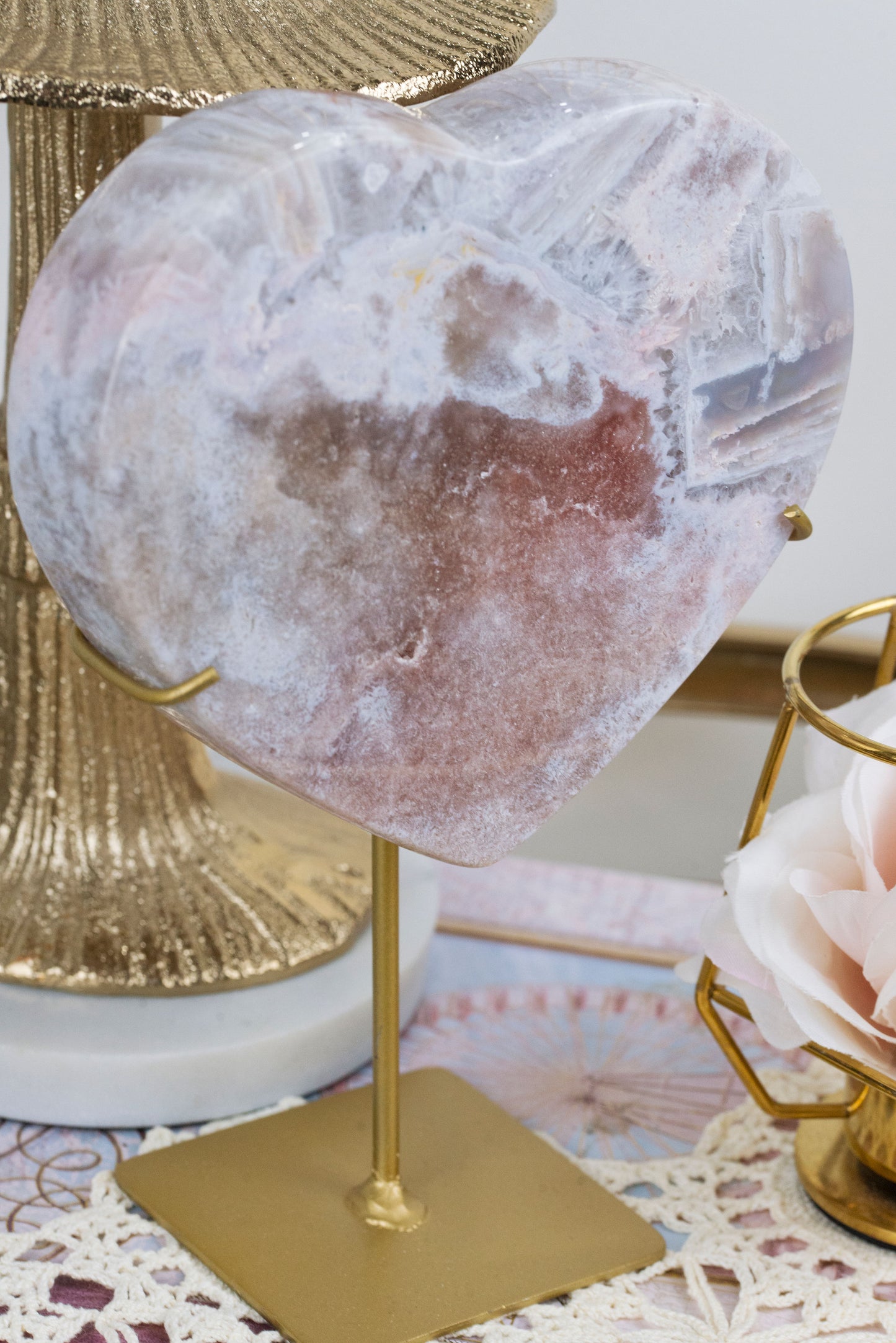 Pink Amethyst x Agate | XL Heart