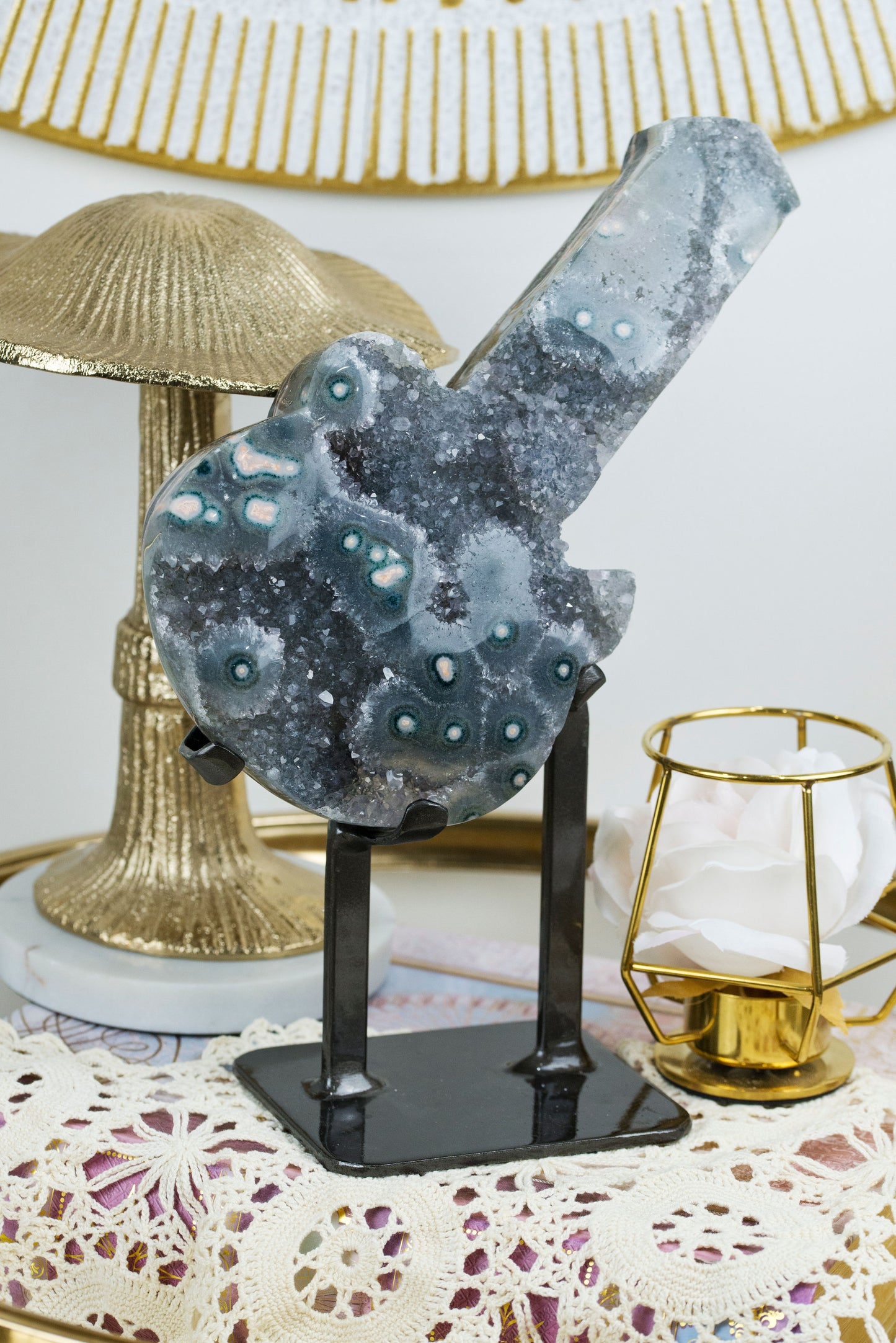 Rainbow Amethyst | XL Druzy Guitar