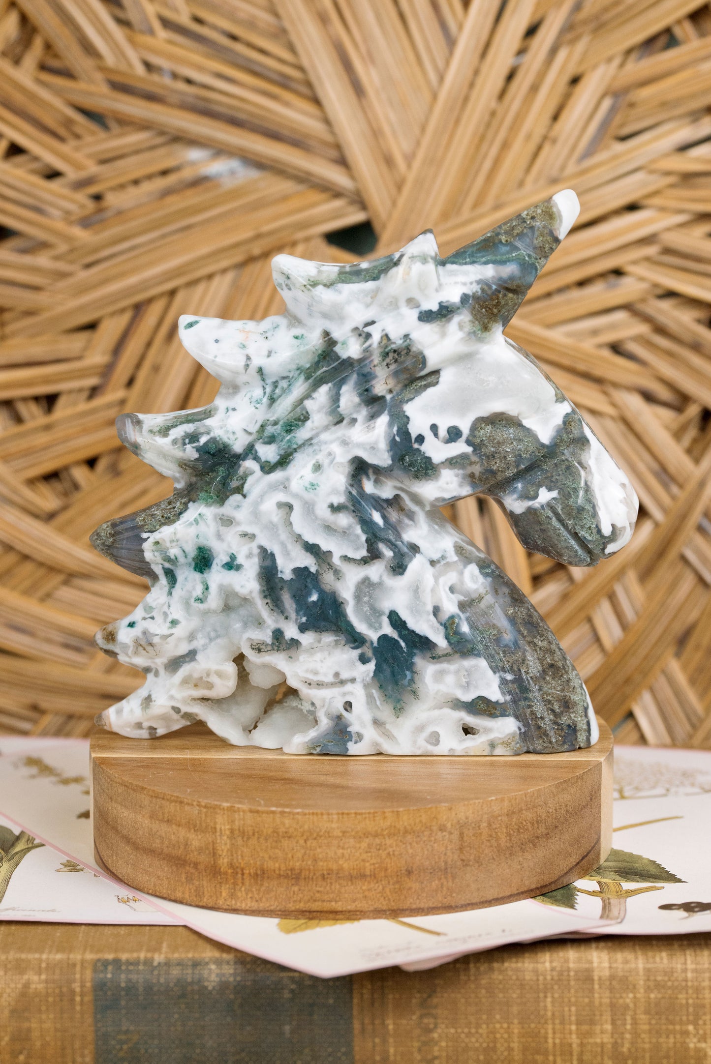 Moss Agate | Free-Standing Unicorn