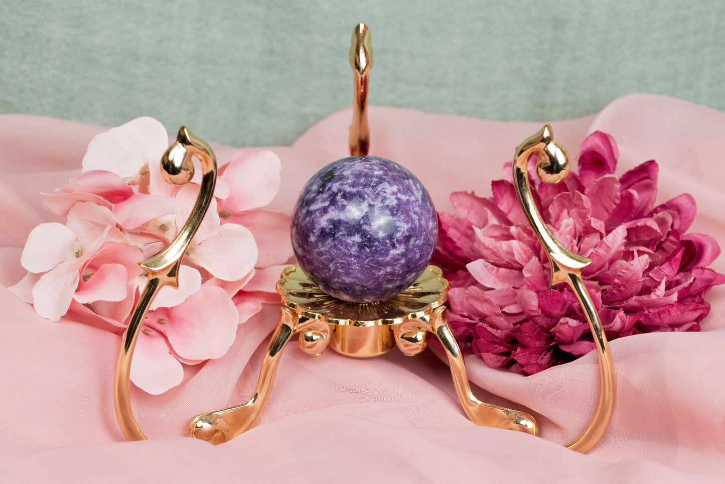 Lepidolite | Sphere w/Gold Stand