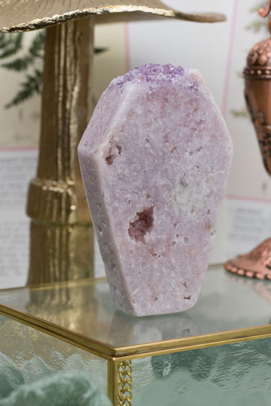 Pink Amethyst | Druzy Coffin