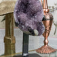 Amethyst X Black Amethyst X Calcite | Half Geode