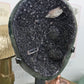 Black Galaxy Amethyst x Druzy Calcite | Half Geode