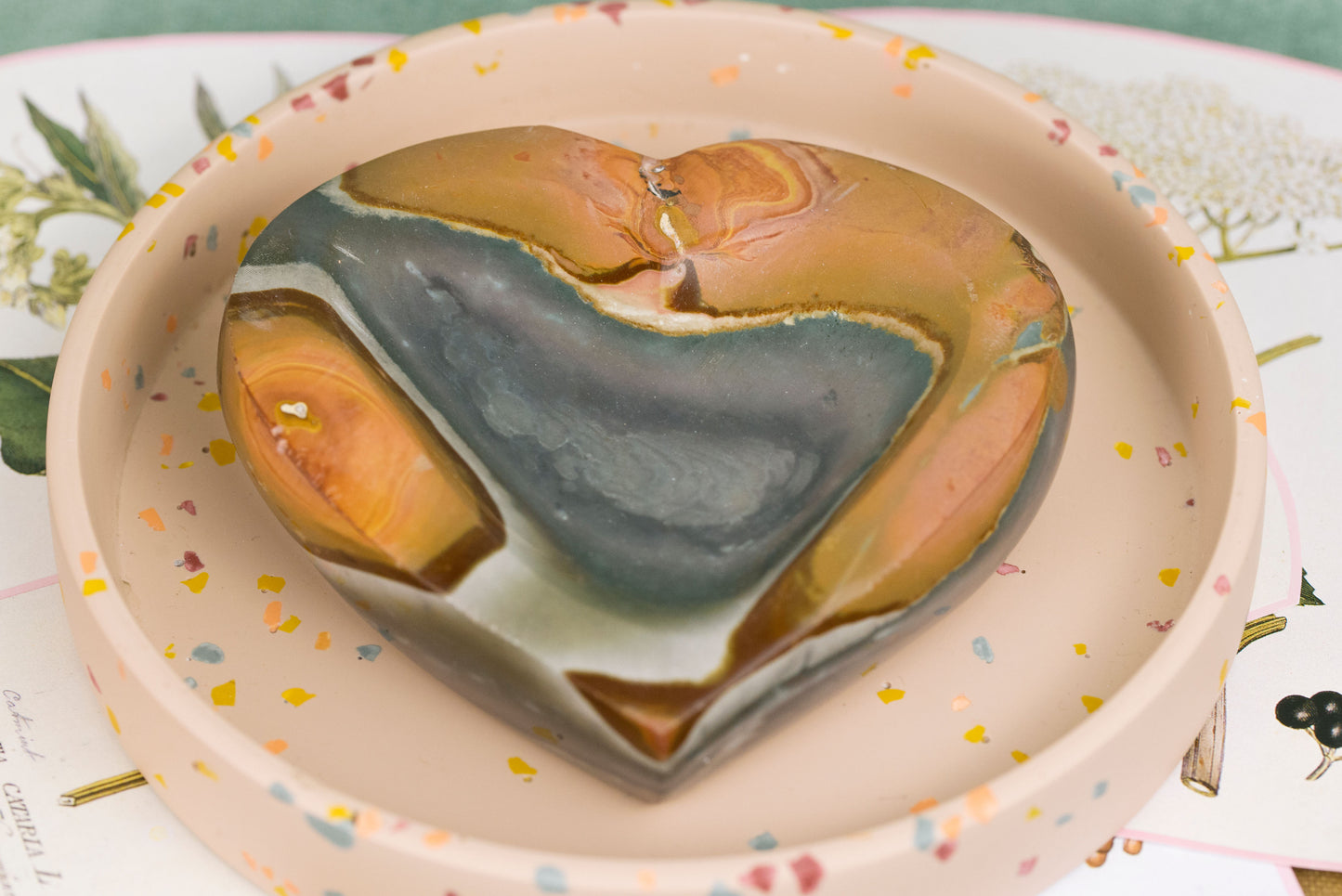 Polychrome Jasper Heart Bowls