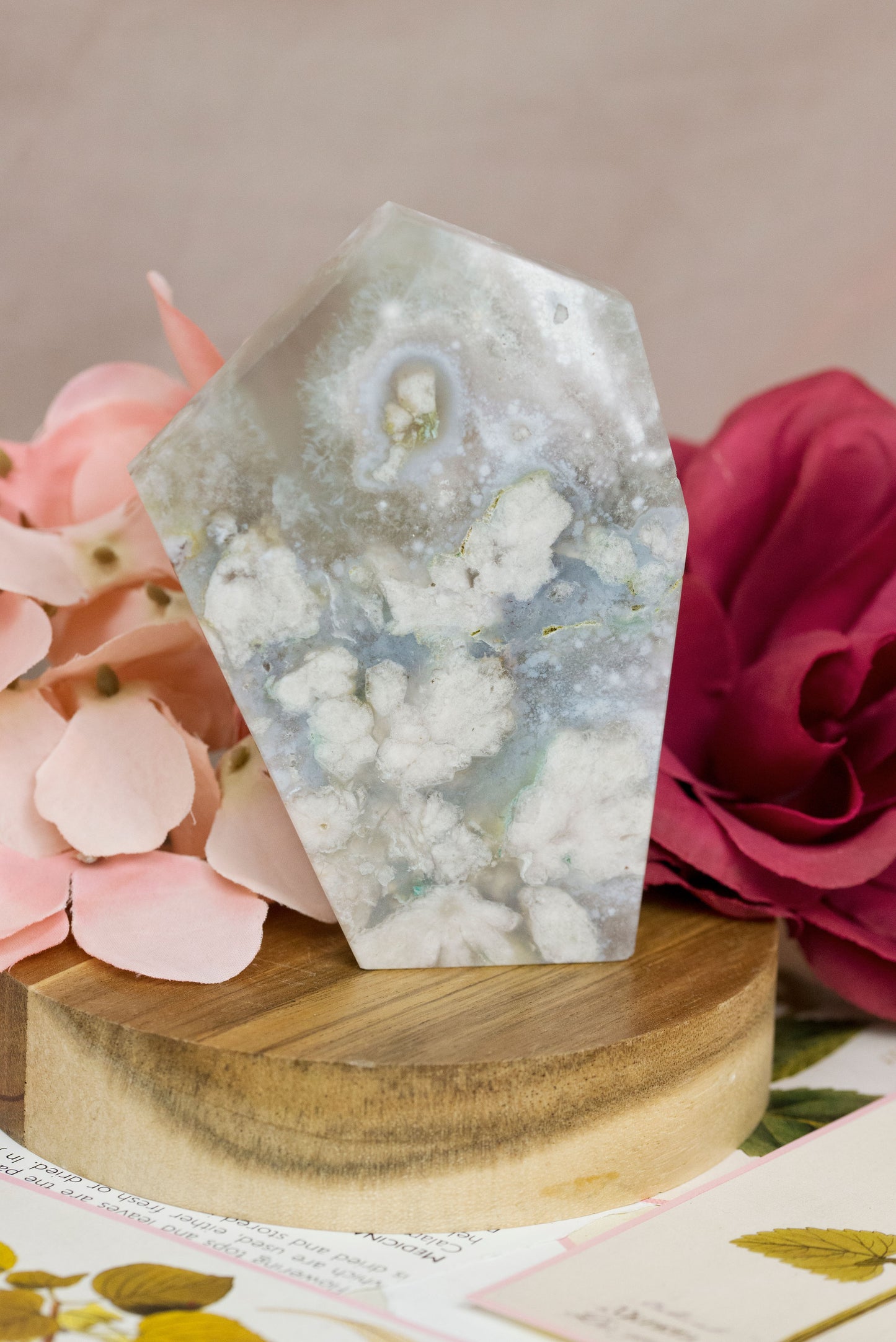 Green Quartz x Flower Agate Slabs