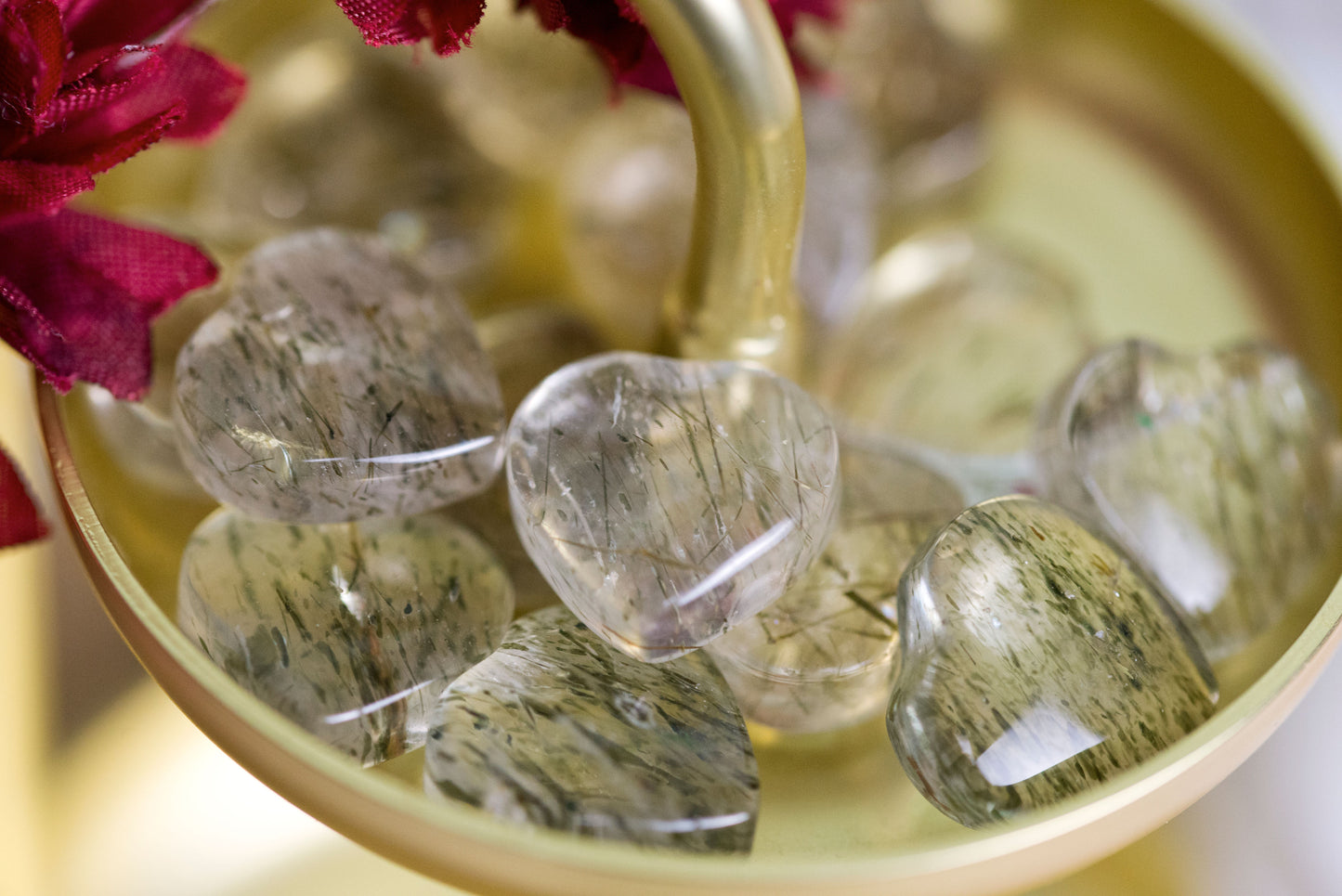 Rutile Quartz Mini Hearts