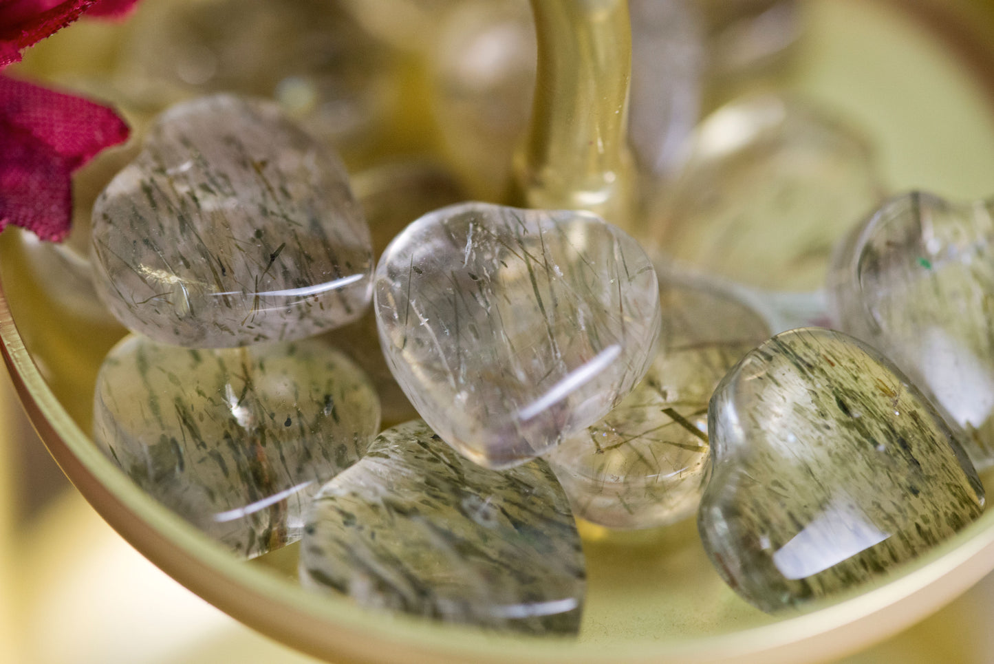 Rutile Quartz Mini Hearts