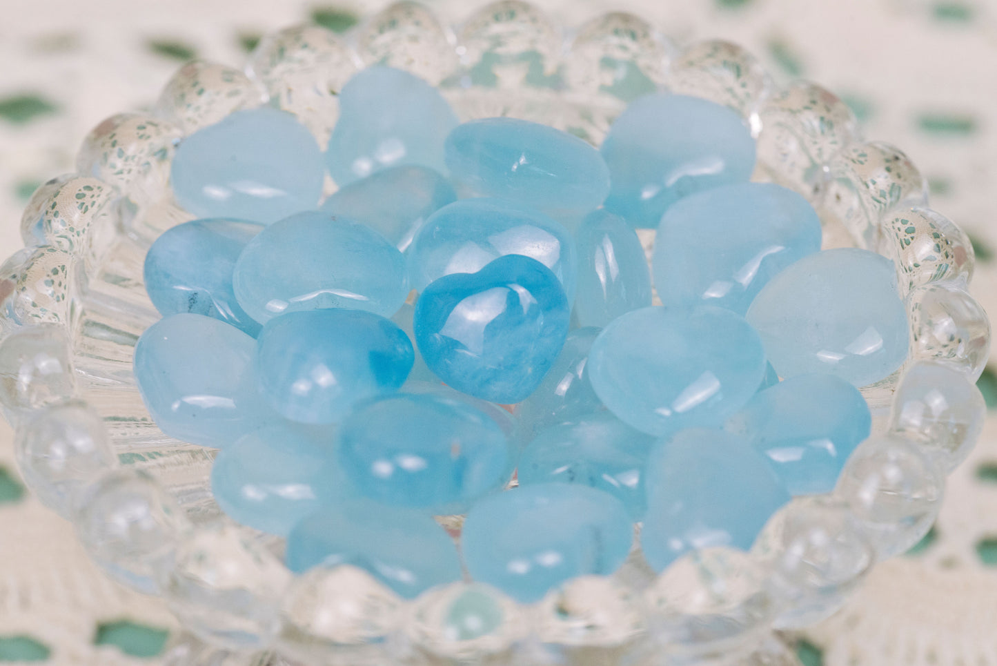 Aquamarine Mini Hearts