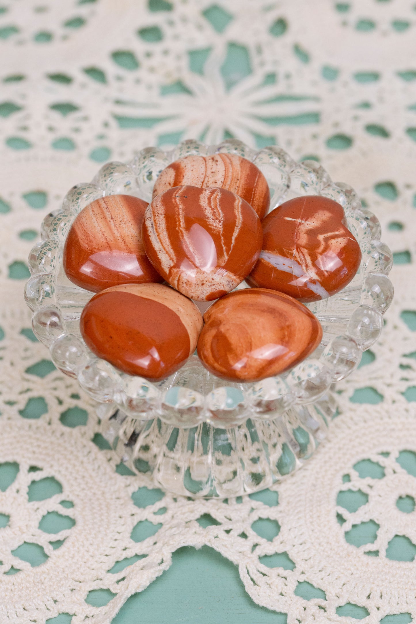 Red Jasper Hearts