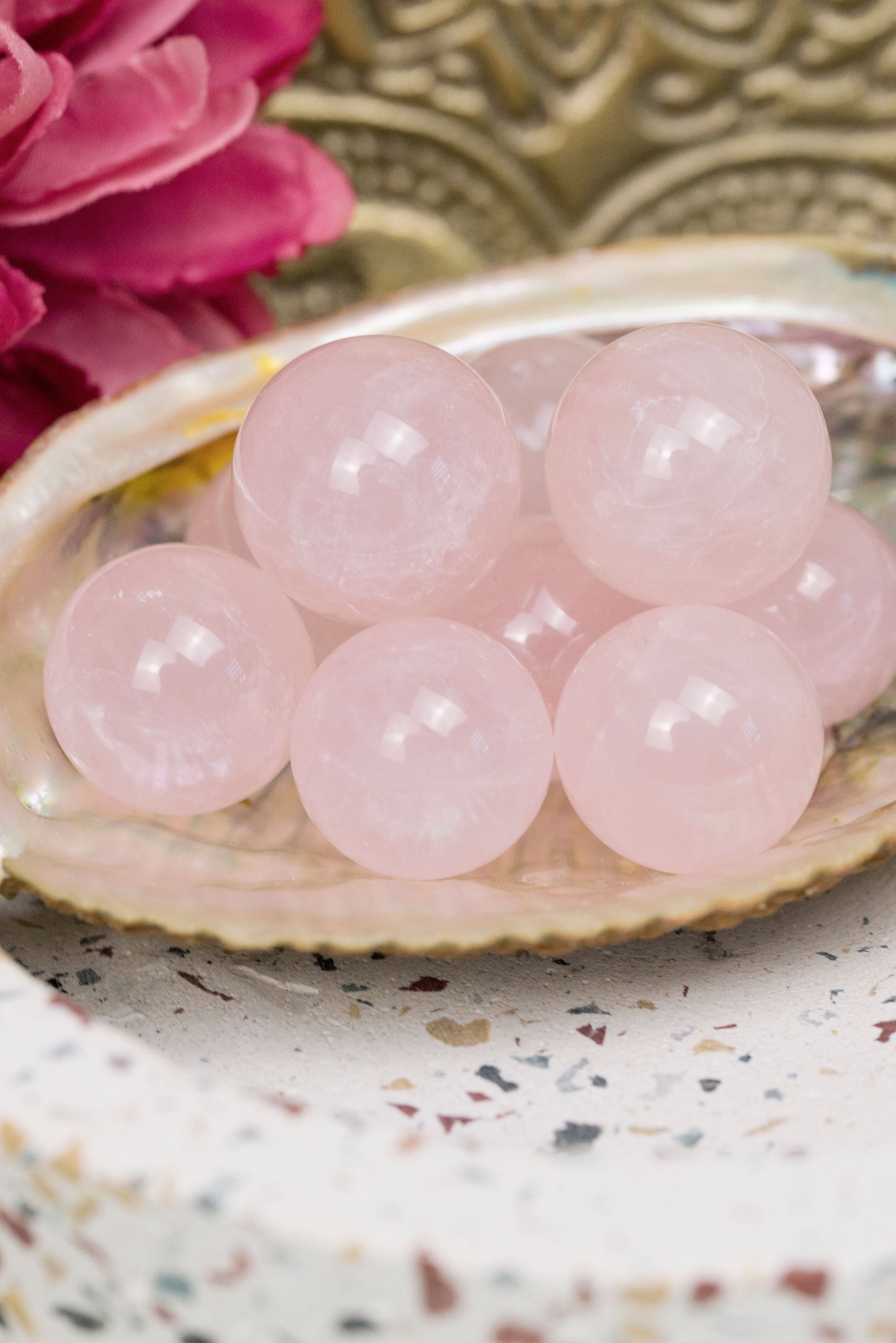 Rose Quartz Mini Spheres – SacredSoulfulShop