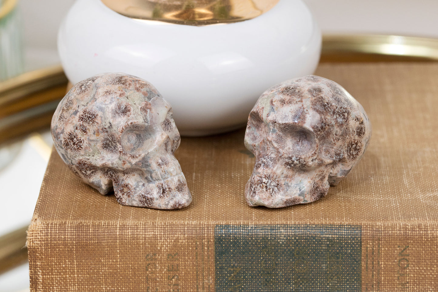 Sakura Blossom Agate Skulls