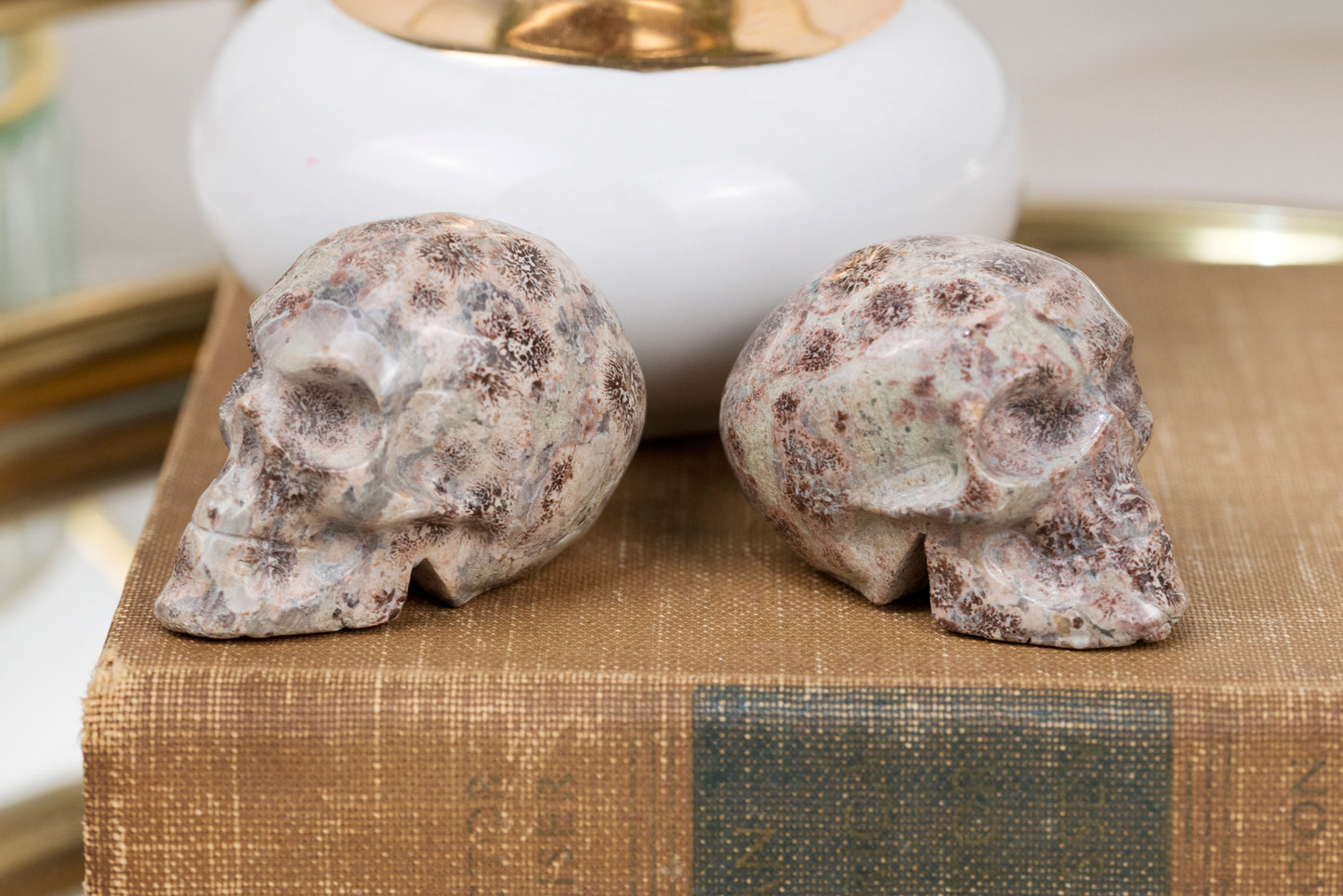 Sakura Blossom Agate Skulls