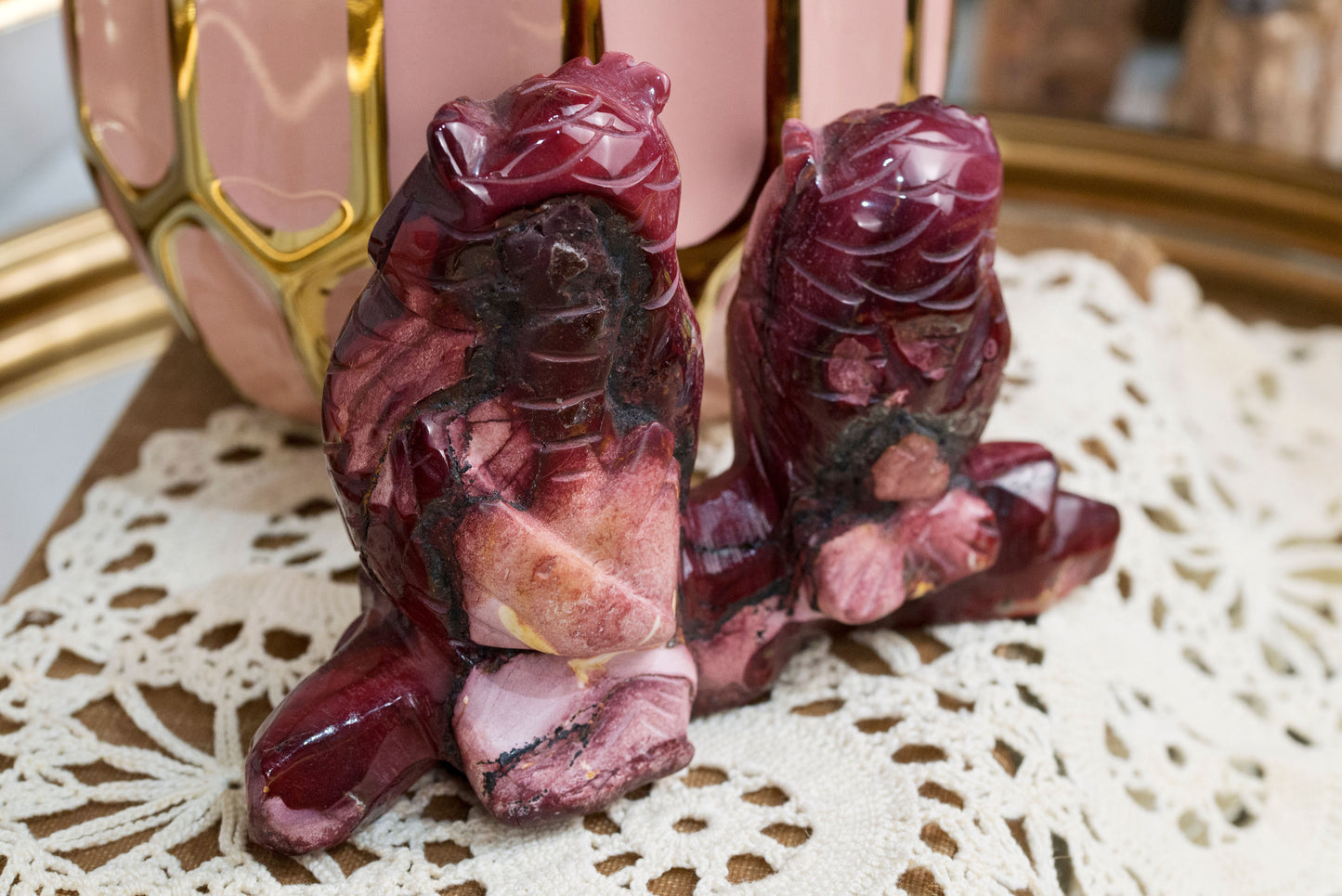 Mookaite Jasper Owls