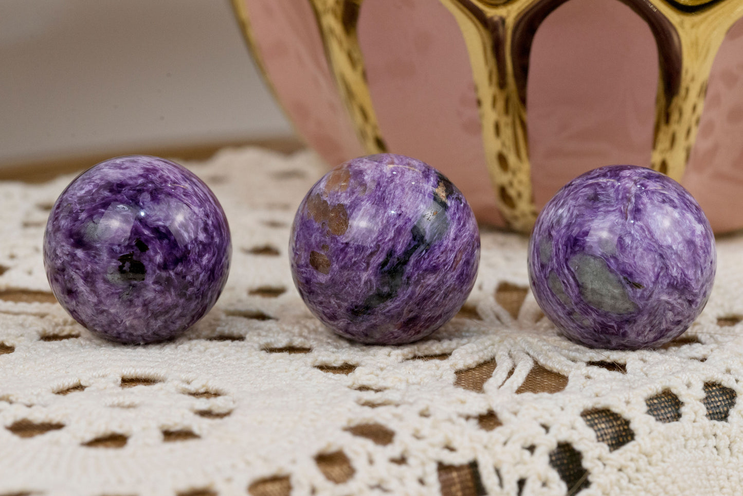 Small Charoite Spheres