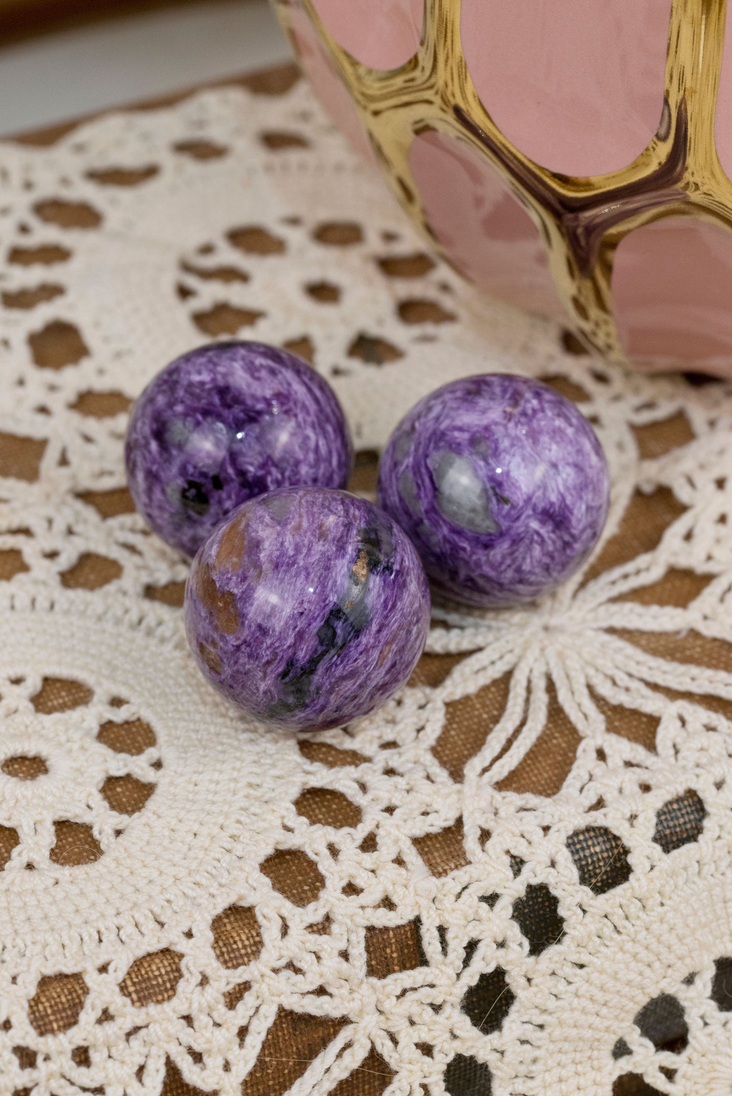 Small Charoite Spheres