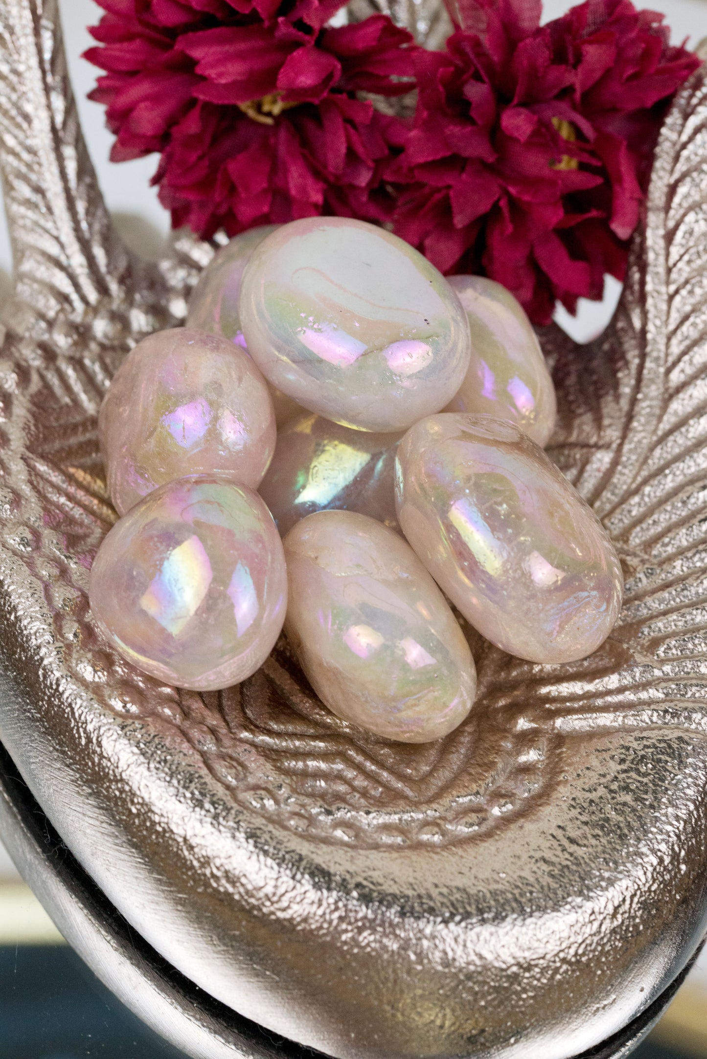 Aura Rose Quartz Tumbles