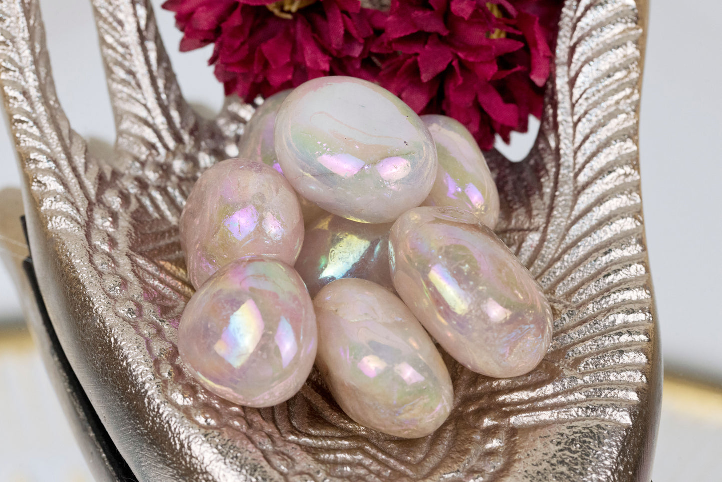 Aura Rose Quartz Tumbles