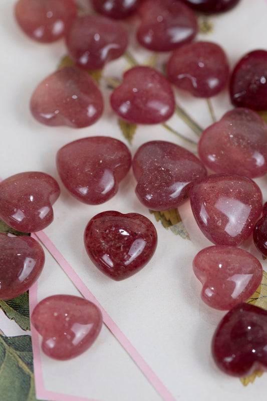 Strawberry Quartz Puffy Hearts