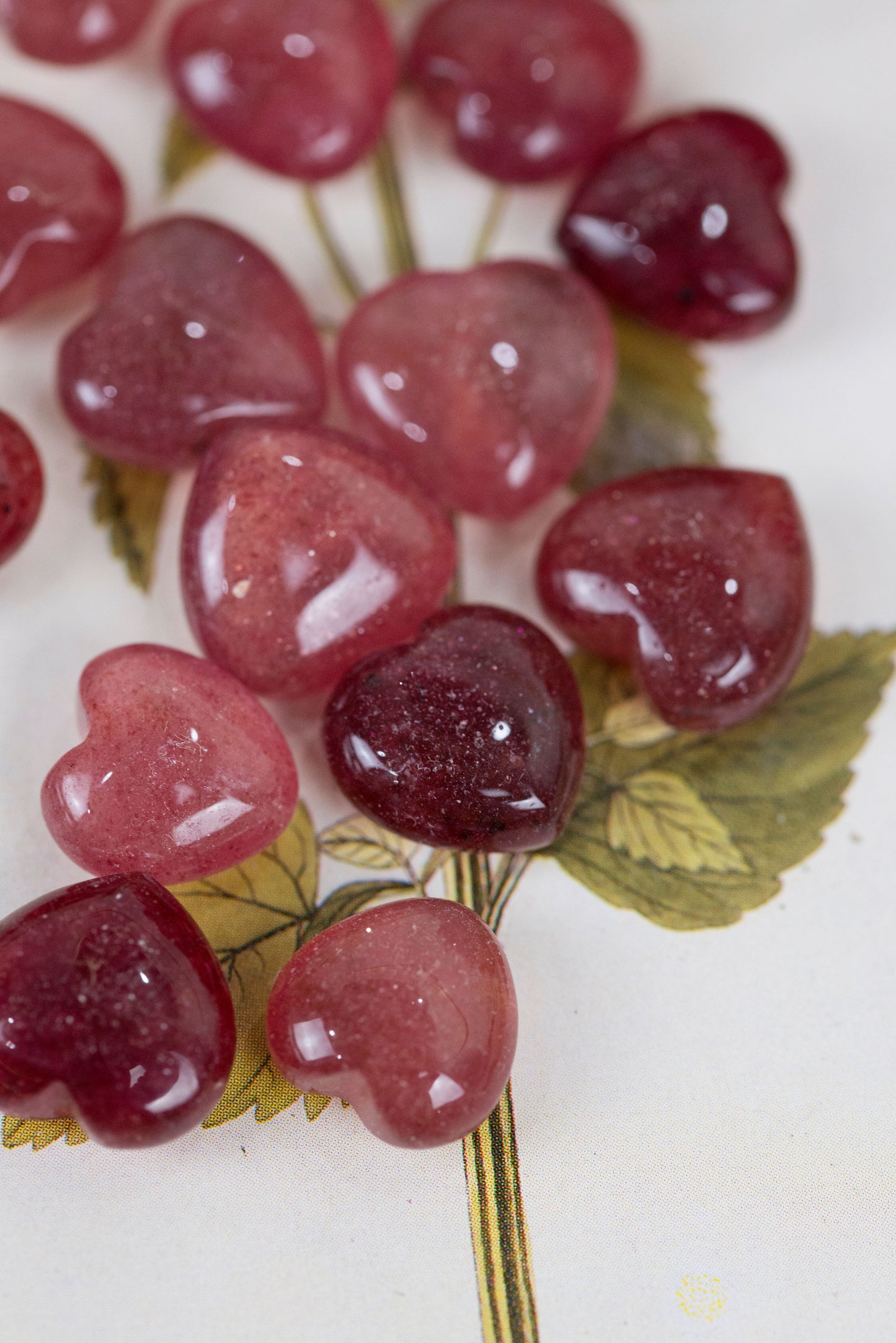 Strawberry Quartz Puffy Hearts