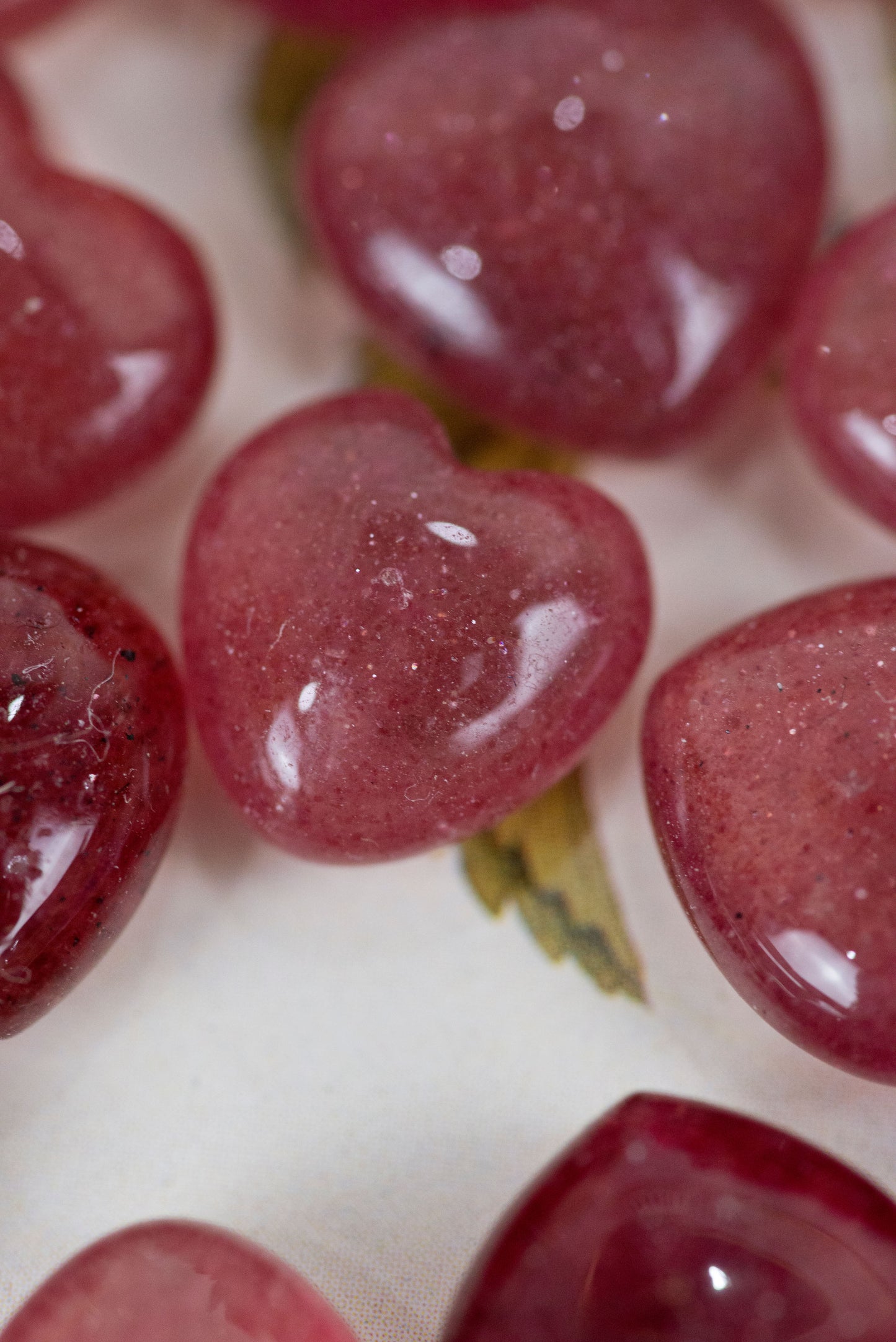 Strawberry Quartz Puffy Hearts