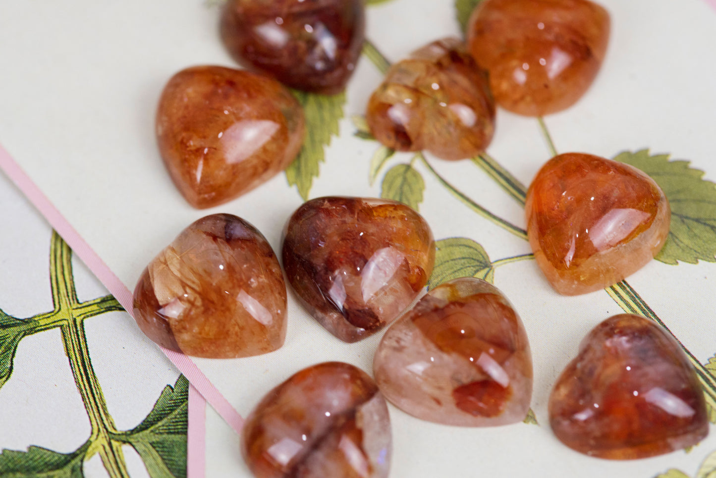 Fire Quartz Puffy Hearts