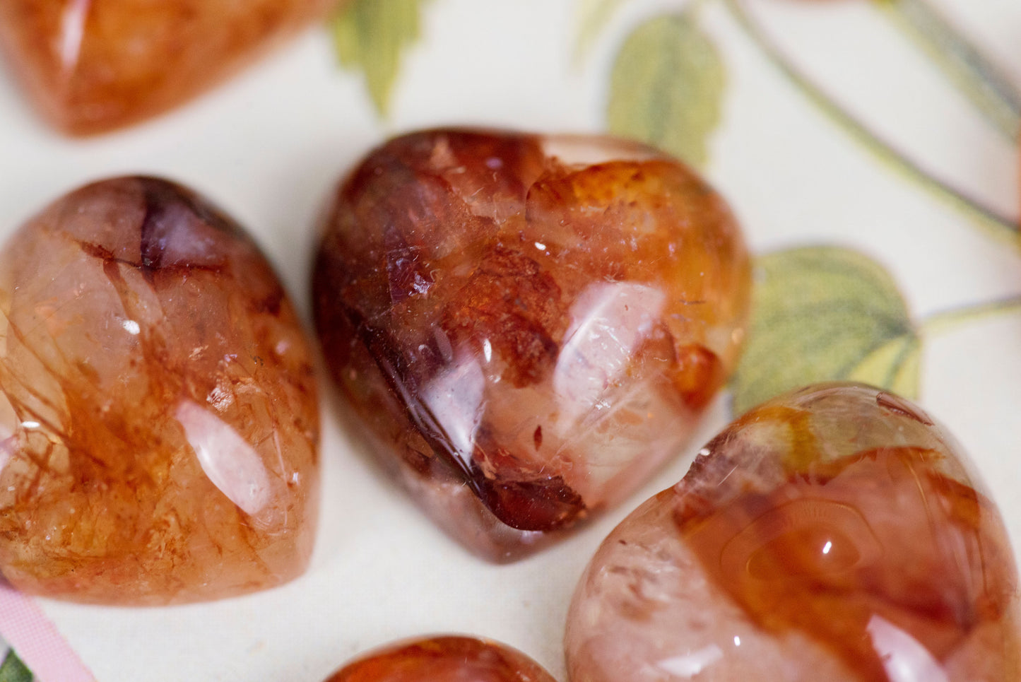 Fire Quartz Puffy Hearts