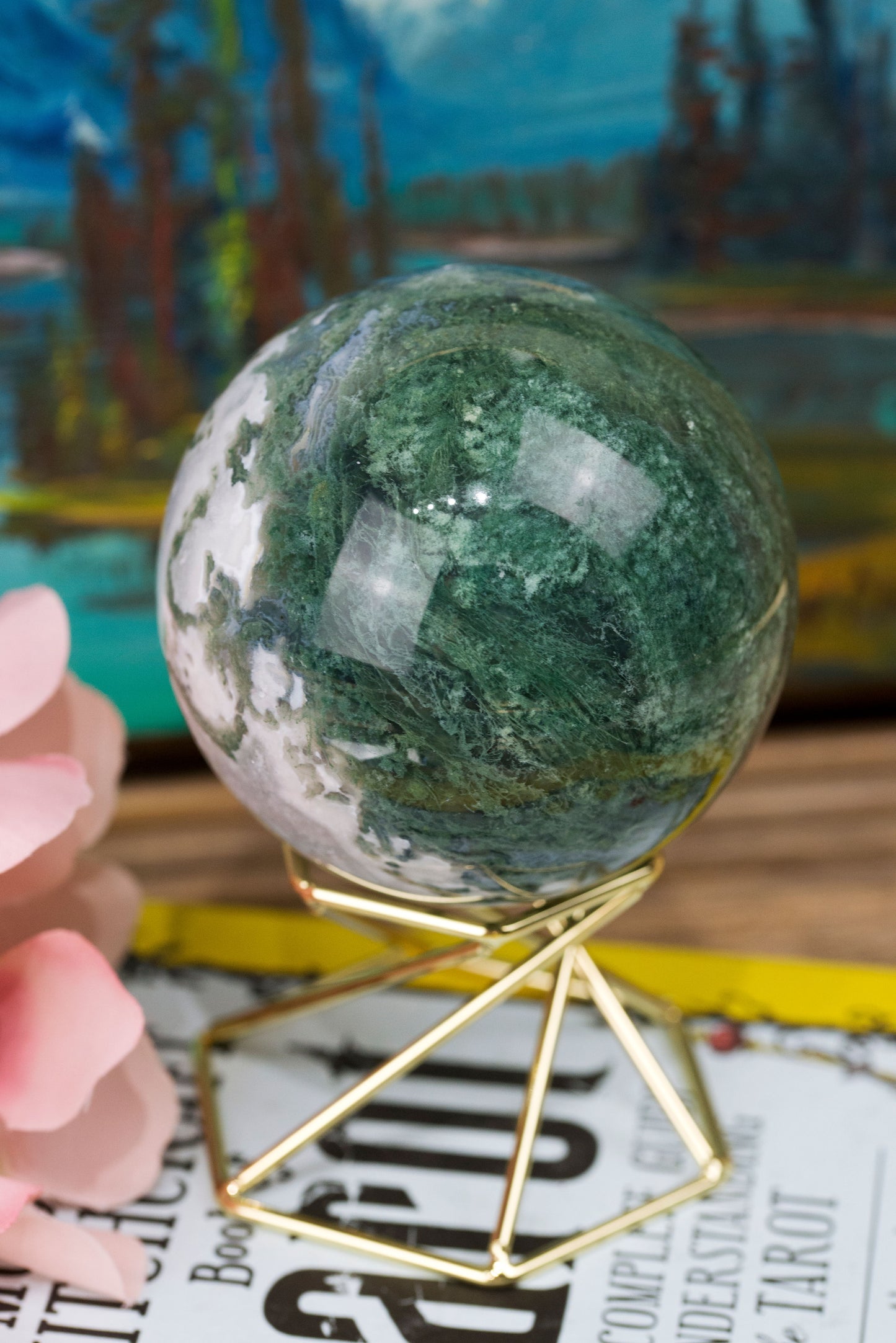 XL Moss Agate Sphere