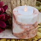 Pink Calcite Tea-Light Holder