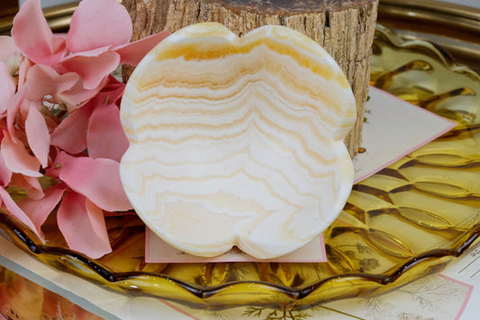 Orange Calcite Flower Bowl