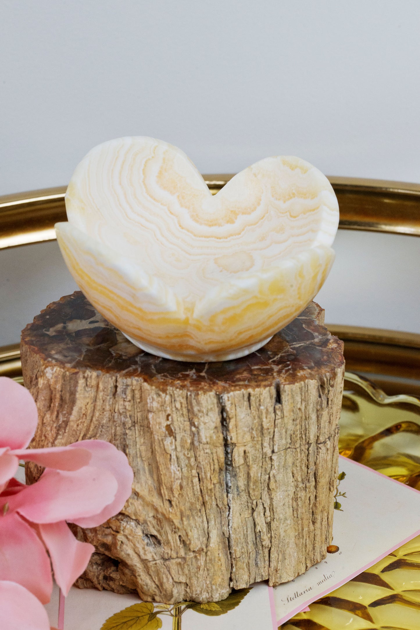 Orange Calcite Flower Bowl