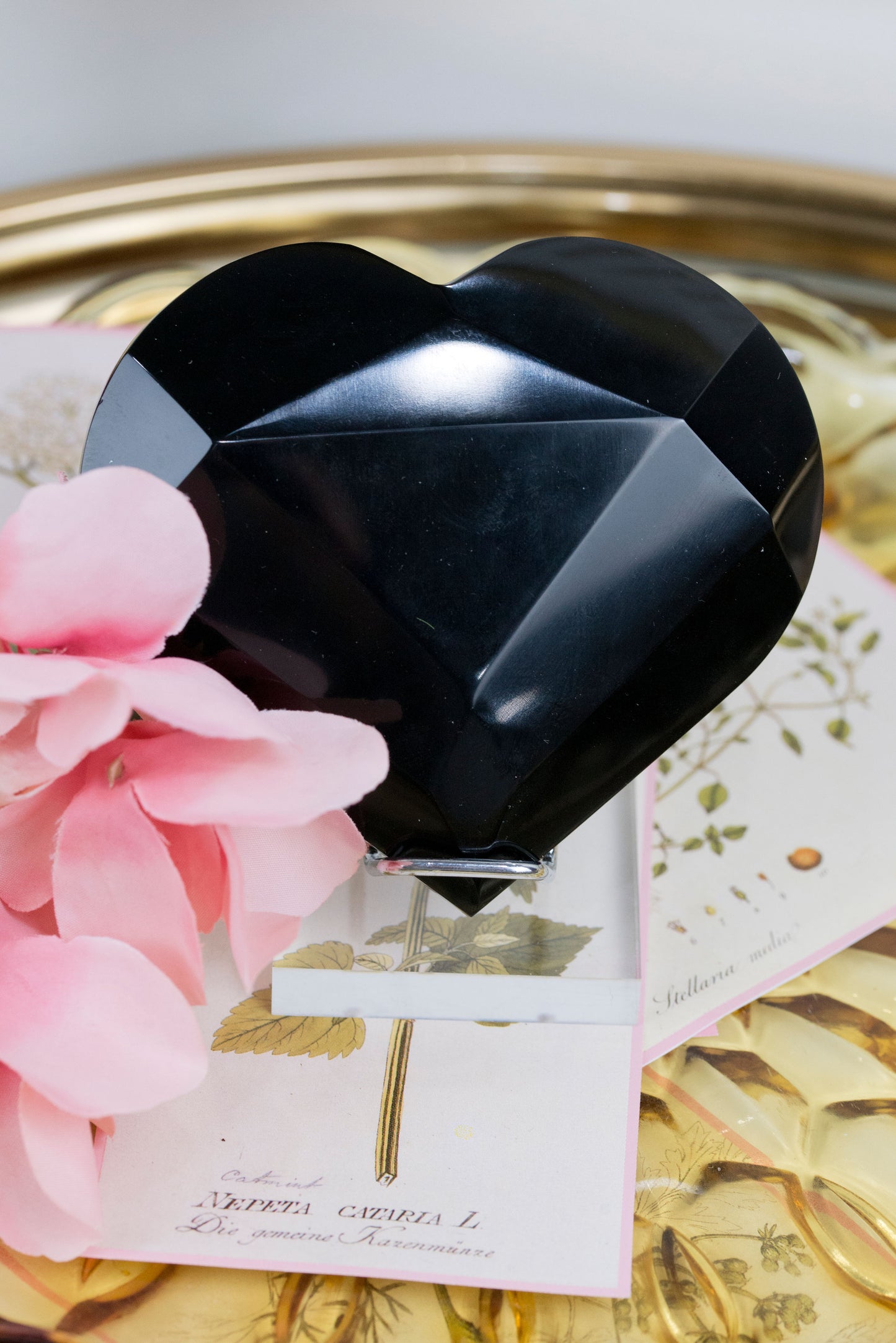 Black Obsidian Faceted Heart