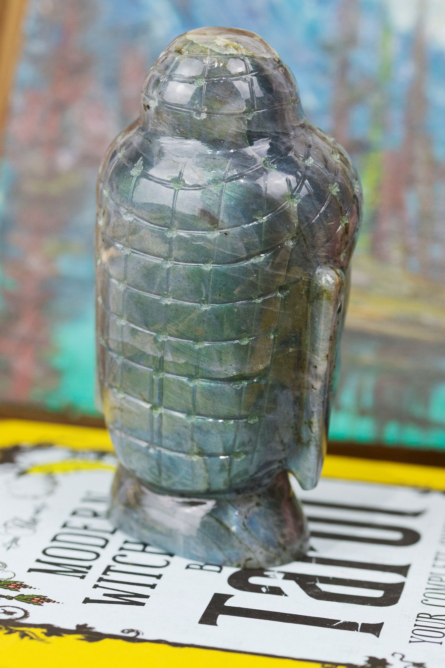 Hand-Carved Labradorite Buddha