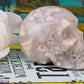 Flower Agate x Quartz Skull