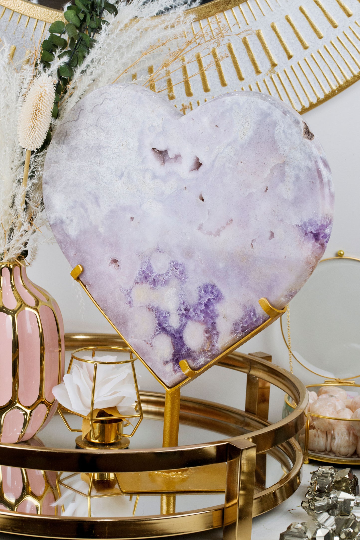 XL Pink Amethyst Heart