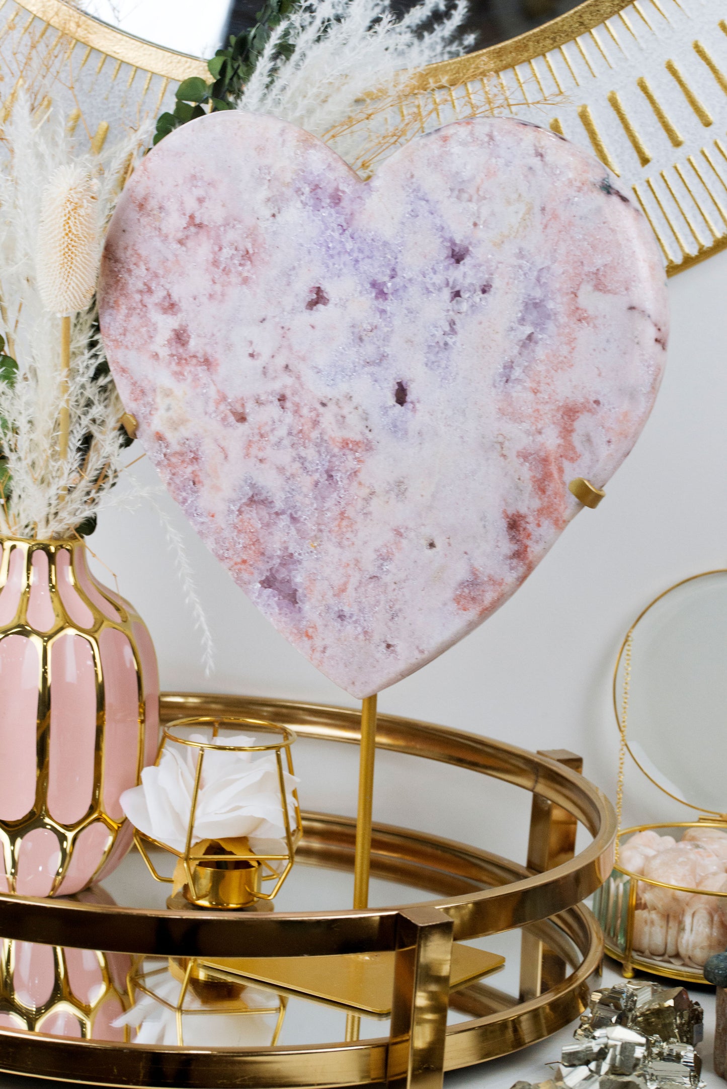 XL Pink Amethyst Heart