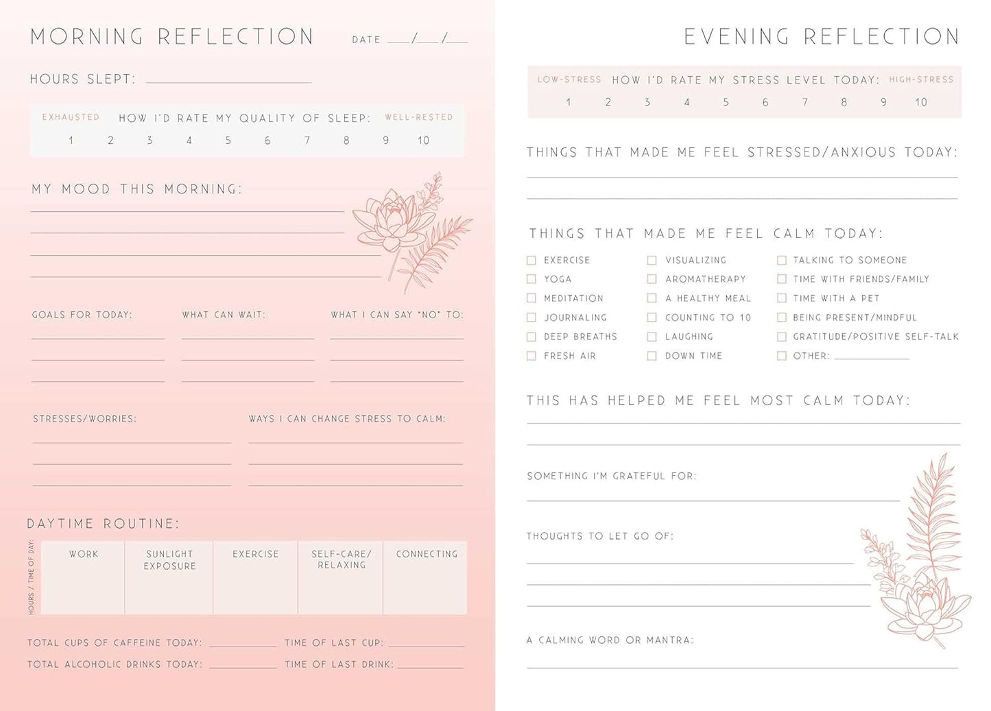 Calm | A Day & Night Reflection Journal