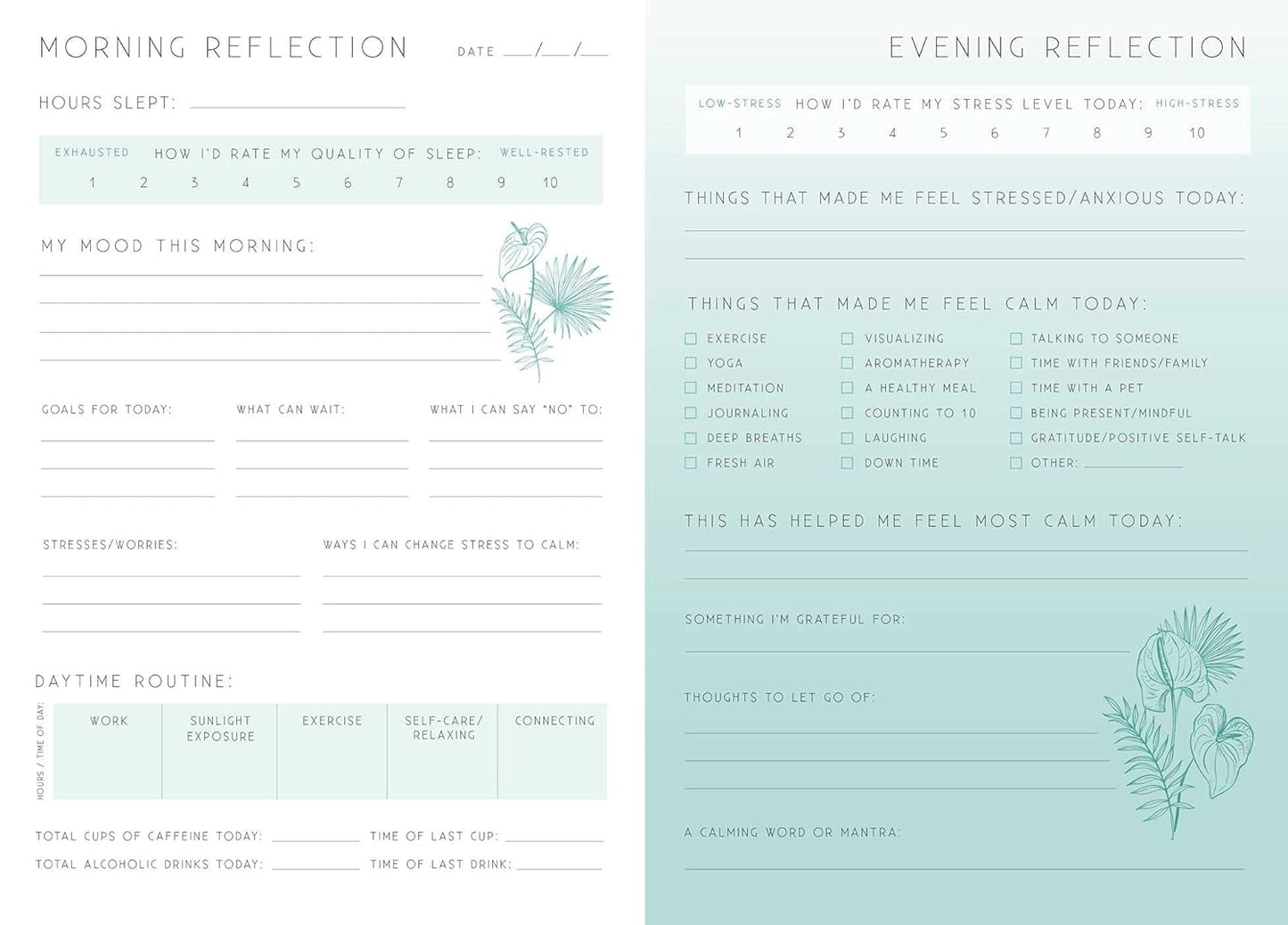Calm | A Day & Night Reflection Journal