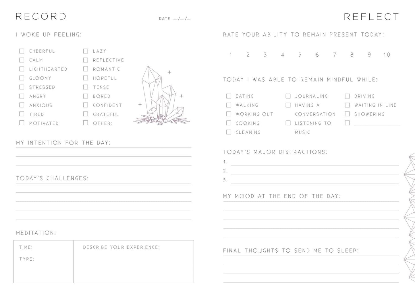 Mindfulness | A Day & Night Reflection Journal