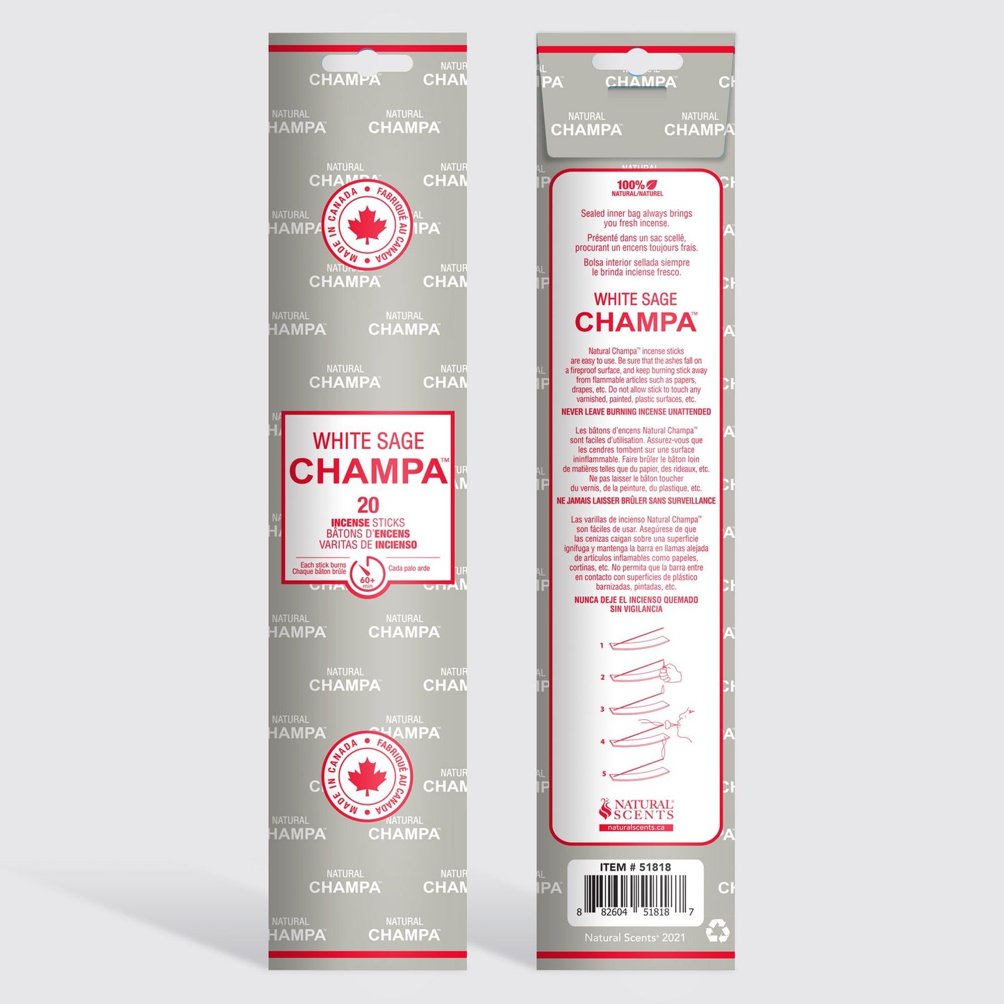 White Sage Champa - Incense Sticks